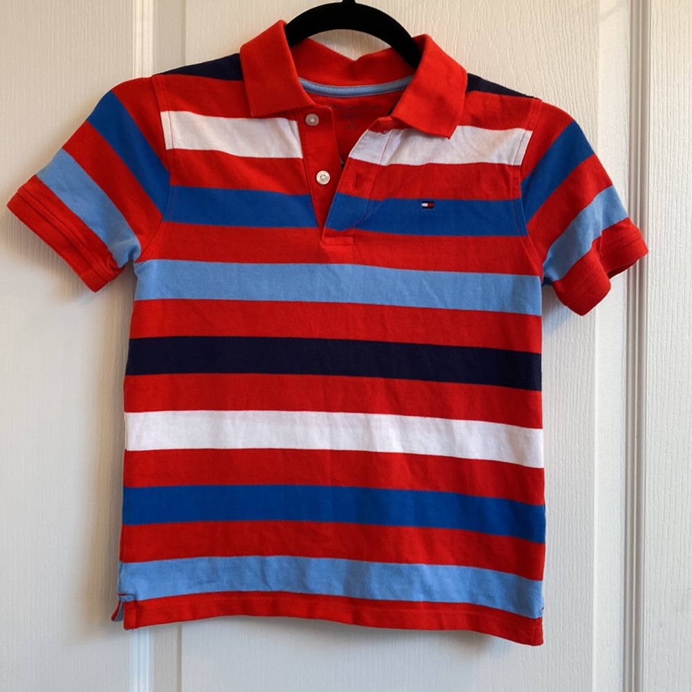 Stripped polo shirt sleeve shirt